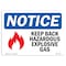 Signmission OSHA Notice Sign, 5" Height, 7" Width, Keep Back Hazardous Explosive Gas Sign With Symbol, Landscape OS-NS-D-57-L-13786 - alternate 1